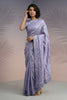 Lavender Silk Saree with Embroidered Border Designer Blouse 