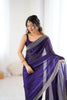 Designer Purple Georgette Saree with Heavy Embellished Border