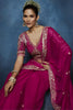 Luxury Rani Pink Embroidered Saree with Designer Blouse