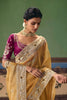 Mustard Yellow Organza Silk Saree Heavy Zari Embroidery Border Designer Blouse
