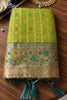 Lime Green Paithani Silk Saree Traditional Zari Border Designer Green Blouse