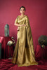 Olive Gold Banarasi Silk Saree Rich Golden Zari Weaving Blouse
