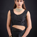 Black Embroidered Silk Saree with Designer Blouse