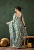 Sea Green Embroidered Net Saree with Designer Border Party Wear Saree