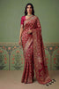 Elegant Red Heavy Embroidered Banarasi Silk Saree