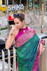 Green Pink Banarasi Patola Silk Saree with Rich Zari Border