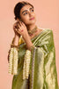 Olive Green Soft Silk Saree with Zari Weaving Designer Blouse