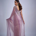 Lavender Pink Silk Saree with Zari Embroidery Designer Blouse