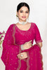 Elegant Hot Pink Silk Saree with Zari Embroidered Border Buti Work