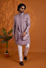 Outstanding Lavender Indo Western Sherwani for Men With Designer Jacquard Jacket