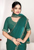 Bottle Green Silk Saree with Rich Golden Zari Border Designer Saree