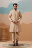 Handsome Beige Silk Embroidered Kurta Set with Floral Jacket for Wedding
