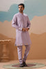 Charming Lavender Silk Embroidered Kurta Set with Floral Jacket for Wedding