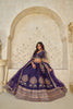 Royal Purple Silk Embroidered Lehenga Choli with Elephant Motif and Dupatta for Wedding