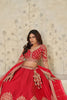 Graceful Red Silk Embroidered Lehenga Choli with Elephant Motif and Dupatta for Wedding