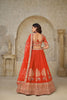 Radiant Rust Orange Silk Embroidered Lehenga Choli with Elephant Motif and Dupatta for Wedding