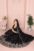 Black Embroidered Lehenga Choli with Silver Peacock and Floral Zari Work