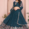 Teal Blue Embroidered Lehenga Choli with Dupatta Silk Blend Traditional Festive Wear
