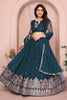 Teal Blue Embroidered Lehenga Choli with Dupatta Silk Blend Traditional Festive Wear
