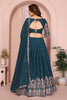 Teal Blue Embroidered Lehenga Choli with Dupatta Silk Blend Traditional Festive Wear