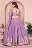 Lavender Embroidered Lehenga Choli with Dupatta Silk Blend Traditional Festive