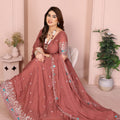 Rust Brown Floral Embroidered Lehenga Choli with Dupatta Silk Blend Traditional Festive Wear
