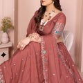 Rust Brown Floral Embroidered Lehenga Choli with Dupatta Silk Blend Traditional Festive Wear