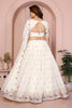 Ivory White Embroidered Lehenga Choli with Dupatta Silk Blend Wedding Festive Wear