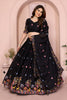 Black Embroidered Lehenga Choli with Colorful Floral Animal Motifs Designer Festive Wedding Wear 