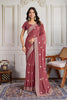 Dusty Pink Georgette Saree with Embroidered Border Matching Blouse