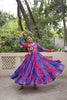 Festive Blue and Pink Bandhani Gown with Embroidered Mirror Work Koti