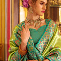 Green Tissue Patola Silk Saree Handwoven Patola Design Rich Border
