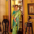 Green Tissue Patola Silk Saree Handwoven Patola Design Rich Border