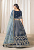 Dashing Navy Blue Art Silk Bridal Lehenga Choli with Heavy Golden Embroidery and Net Dupatta