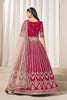 Superb Rani Pink Art Silk Bridal Lehenga Choli with Heavy Golden Embroidery and Net Dupatta