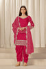 Lovely Rani Pink Embroidered Punjabi Patiala Suit with Dupatta