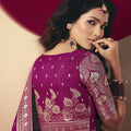 Designer Magenta Banarasi Silk Saree with Silver Rich Pallu