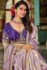 Lavender Silk Saree Contrast Purple Blouse Designer