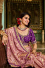 Elegant Pink Silk Saree with Purple Blouse Designer
