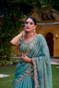 Elegant Teal Green Silk Embroidered Lehenga Choli with Floral Work and Matching Dupatta