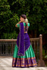 Traditional Rama Green Poly Cotton Lehenga Choli with Golden Zari Border and Embroidered Dupatta