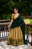 Graceful Golden Poly Cotton Lehenga Choli with Zari Border and Embroidered Dupatta