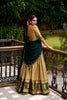 Graceful Golden Poly Cotton Lehenga Choli with Zari Border and Embroidered Dupatta