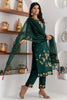 Graceful Dark Green Viscose Silk Embroidered Salwar Suit with Floral Dupatta