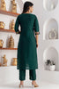 Graceful Dark Green Viscose Silk Embroidered Salwar Suit with Floral Dupatta