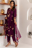 Elegant Wine Purple Viscose Silk Embroidered Salwar Suit with Floral Dupatta