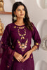 Elegant Wine Purple Viscose Silk Embroidered Salwar Suit with Floral Dupatta