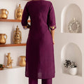 Elegant Wine Purple Viscose Silk Embroidered Salwar Suit with Floral Dupatta