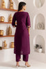 Elegant Wine Purple Viscose Silk Embroidered Salwar Suit with Floral Dupatta
