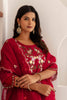 Beautiful Red Viscose Silk Embroidered Salwar Suit with Floral Dupatta